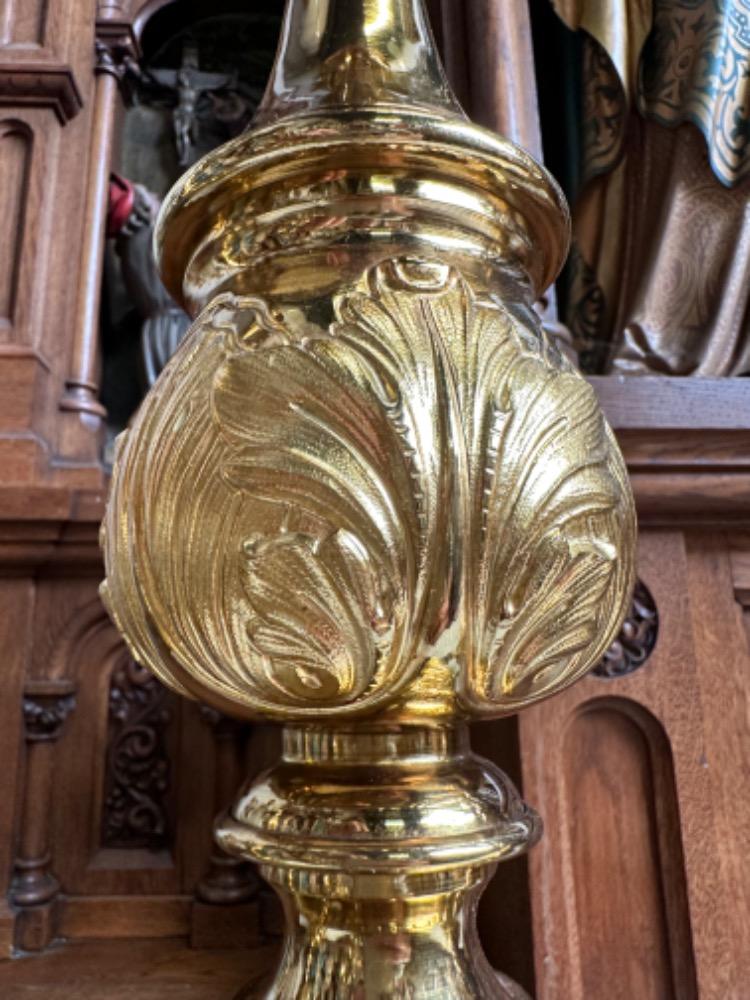 1 Baroque - Style Altar -Set 6 Matching Large Candle Sticks Height Without Pin: 100 Cm !