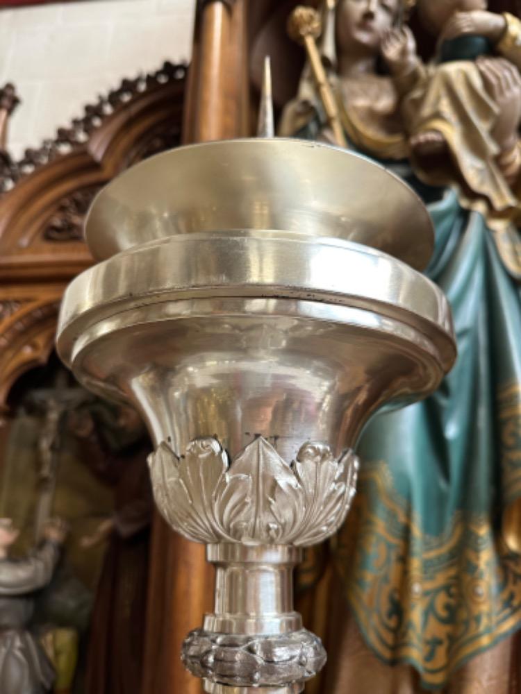 1 Baroque - Style Altar -Set 6 Matching Large Candle Sticks Height Without Pin: 115 Cm !