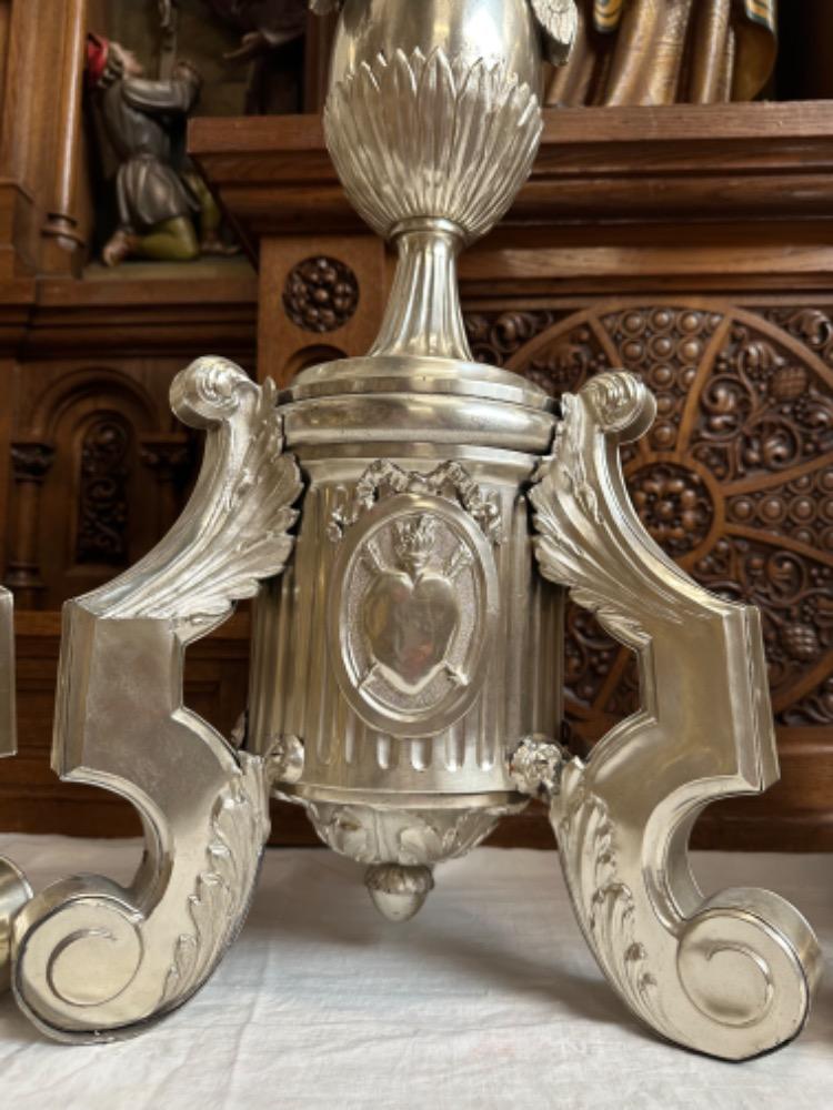 1 Baroque - Style Altar -Set 6 Matching Large Candle Sticks Height Without Pin: 115 Cm !