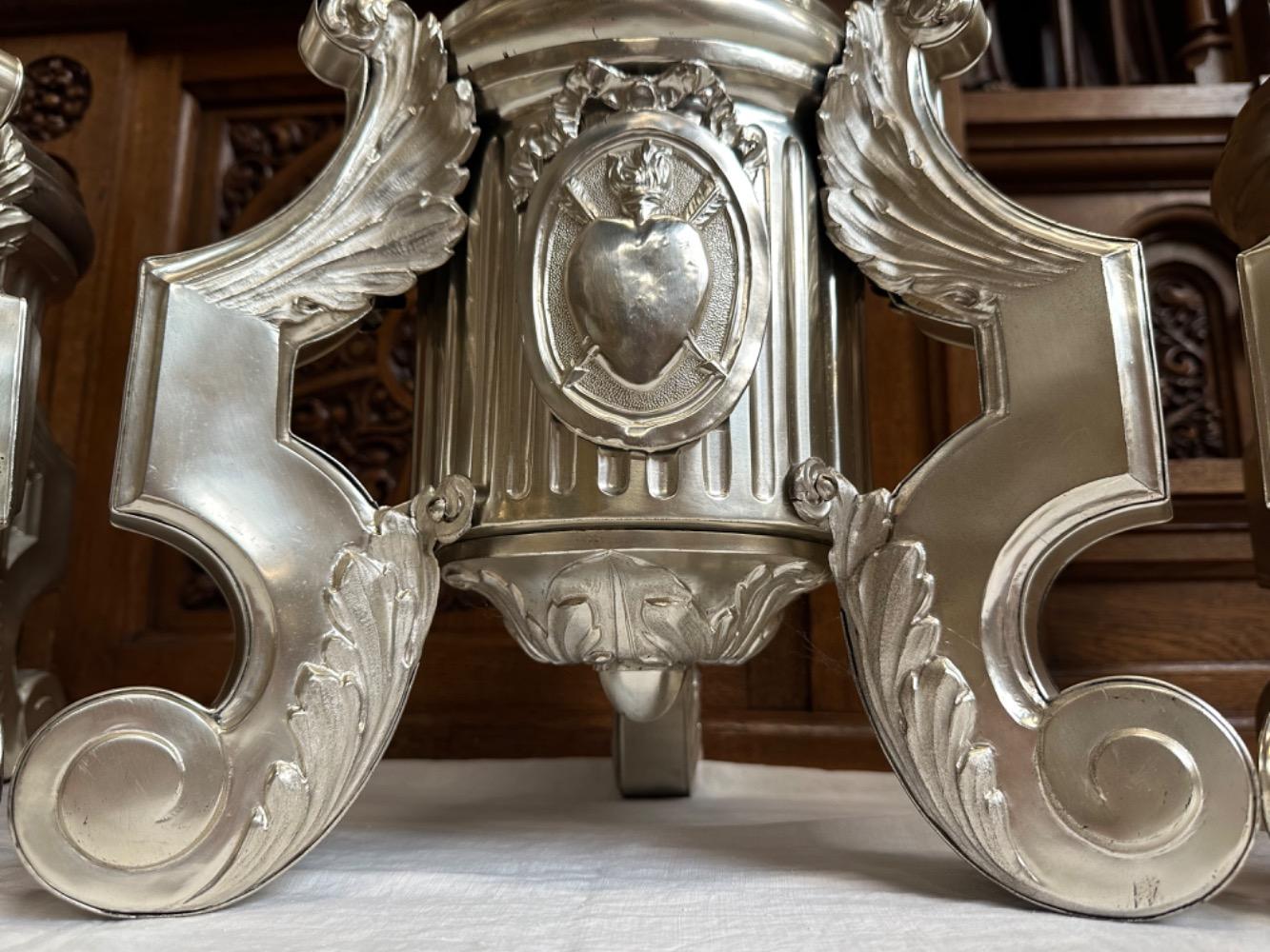 1 Baroque - Style Altar -Set 6 Matching Large Candle Sticks Height Without Pin: 115 Cm !