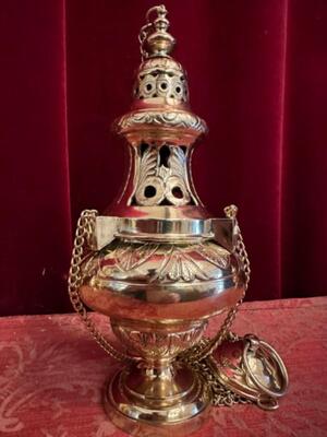 Censer  style Baroque - Style en Brass / Bronze / Polished and Varnished, Belgium  19 th century ( Anno 1865 )