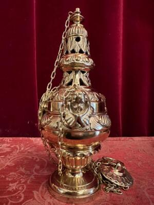 Censer  style Baroque - Style en Brass / Bronze / Polished and Varnished, Belgium  19 th century ( Anno 1865 )