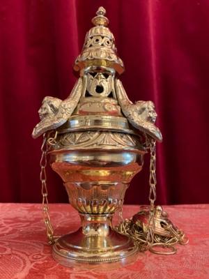 Censer  style BAROQUE-STYLE en Brass / Bronze / Polished and Varnished, Belgium 19 th century ( Anno 1865 )