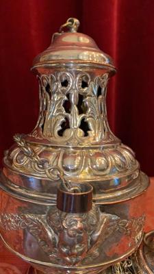 Censer  style Baroque - Style en Brass Silver Plated, Belgium 19 th century ( 1835 )