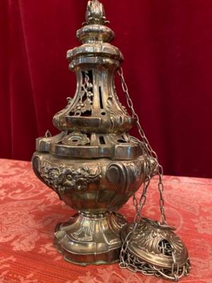 Censer Full Silver style BAROQUE-STYLE en Full - Silver, Belgium 18 th century ( Anno 1790 )