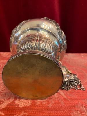 Censer Full Silver style BAROQUE-STYLE  en Full - Silver, Belgium 19 th century ( Anno 1850 )