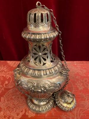 Censer Full Silver style BAROQUE-STYLE  en Full - Silver, Belgium 19 th century ( Anno 1850 )