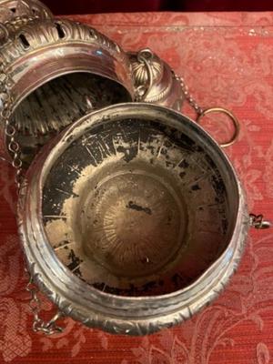 Censer Full Silver style BAROQUE-STYLE en Full - Silver, Belgium 18 th century ( Anno 1740 )