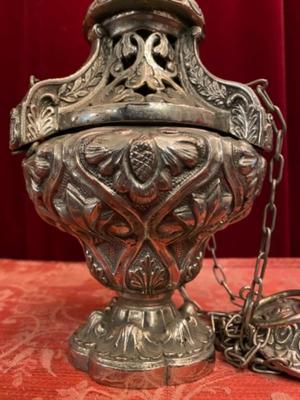 Censer Full Silver style BAROQUE-STYLE en Full - Silver, Belgium 19 th century ( Anno 1820 )