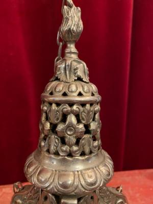 Censer Full Silver style BAROQUE-STYLE en Full - Silver, Belgium 19 th century ( Anno 1820 )