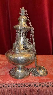 Censer Full Silver style BAROQUE-STYLE en Full - Silver, Belgium 19 th century ( Anno 1810 )