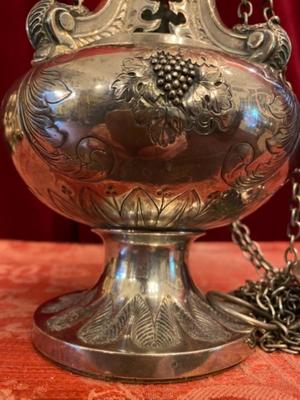 Censer Full Silver style BAROQUE-STYLE en Full - Silver, Belgium 19 th century ( Anno 1810 )