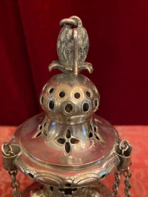 Censer Full Silver style BAROQUE-STYLE en Full - Silver, Belgium 19 th century ( Anno 1810 )