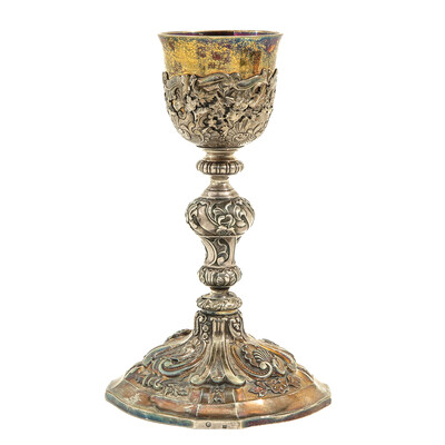 Chalice  style Baroque - Style en Silver, Belgium  19 th century