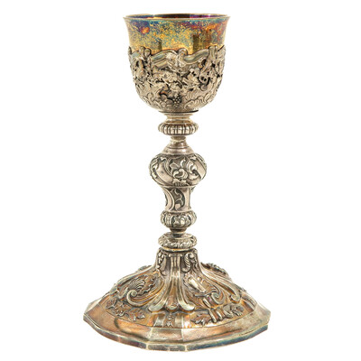 Chalice  style Baroque - Style en Silver, Belgium  19 th century