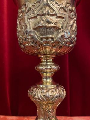 Chalice By : Lambotte  style Baroque - Style en Full - Silver,  (Liège) Belgium 19 th century