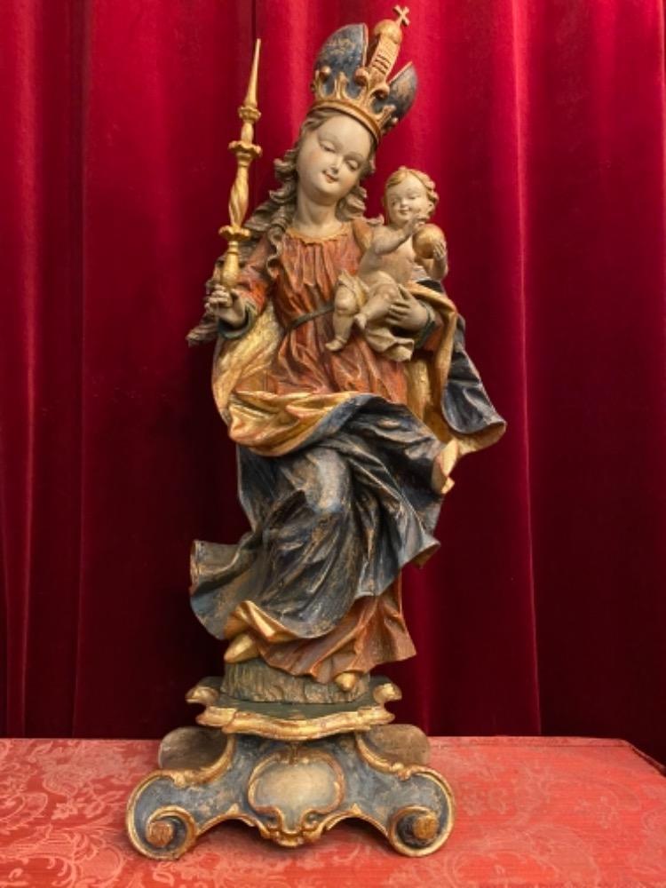 1 BAROQUE-STYLE Crescent Moon Madona & Child