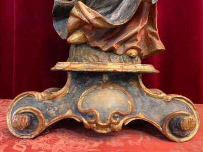 Crescent Moon Madona & Child style BAROQUE-STYLE en Fully Hand - Carved Wood , Austria 20th Century