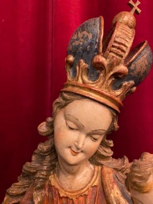 Crescent Moon Madona & Child style BAROQUE-STYLE en Fully Hand - Carved Wood , Austria 20th Century