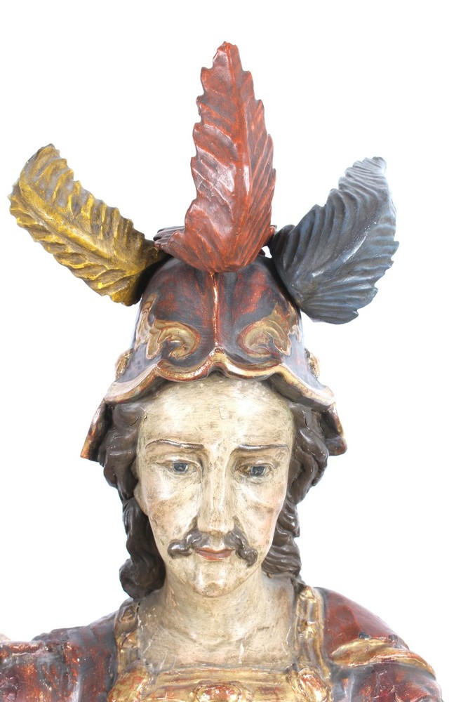 1 Baroque - Style Exceptional Large And  Fully Hand - Carved Sculpture St. George
