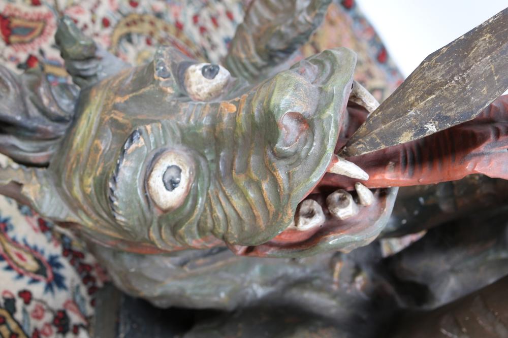 1 Baroque - Style Exceptional Large And  Fully Hand - Carved Sculpture St. George