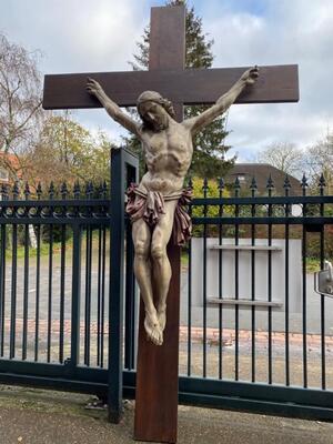 Exceptional Life Size Corpus Christ style Baroque - Style en Hand - Carved Wood , Belgium  18 th century