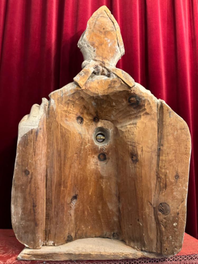 1 Baroque - Style Exceptional Reliquary - Bust St. Nicholas With Original Sealed Relic