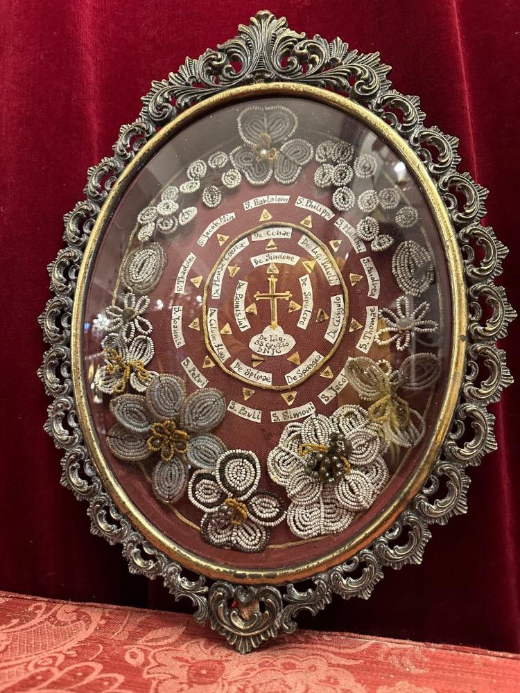 1 Baroque - Style Exceptional Reliquary Complete Passion Of Christ