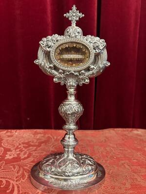 Exceptional Reliquary Ex Ossibus Relic St. Paul Apostle style Baroque - Style en Full - Silver / Silver Marks Present / Polished & Varnished / Originally Sealed, France 18 th century ( Anno 1750 )