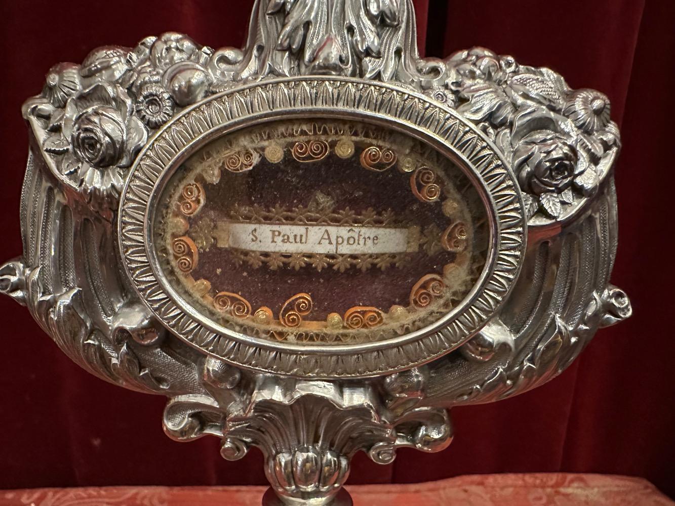 1 Baroque - Style Exceptional Reliquary Ex Ossibus Relic St. Paul Apostle