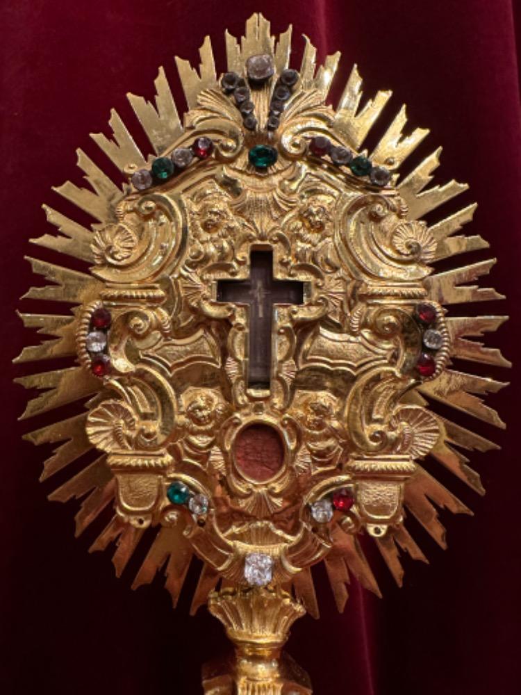 1 Baroque - Style Exceptional Reliquary - Relic Of The True Cross
