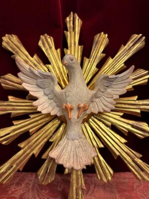 Holy Spirit As A Dove style Baroque - Style en Hand - Carved Wood Polychrome , Southern Germany 19 th century