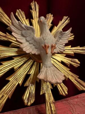 Holy Spirit As A Dove style Baroque - Style en Hand - Carved Wood Polychrome , Southern Germany 19 th century