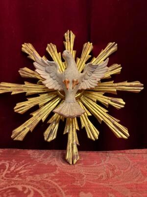 Holy Spirit As A Dove style Baroque - Style en Hand - Carved Wood Polychrome , Southern Germany 19 th century