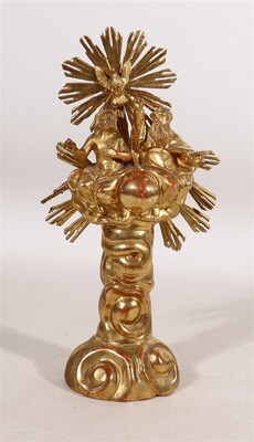 Holy Trinity Sculpture  style Baroque - Style en Fully Hand - Carved Wood Goldleaf, Italy 18 th century