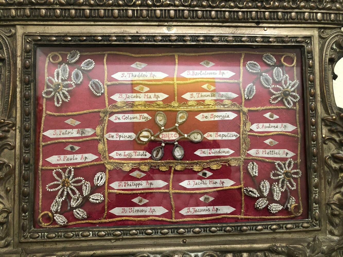 1 Baroque - Style Important Baroque Reliquary: Relics Related To D.N.J.C. & Relics Of 12 Apostles. Originally Sealed And With Document Most Probably Inside.