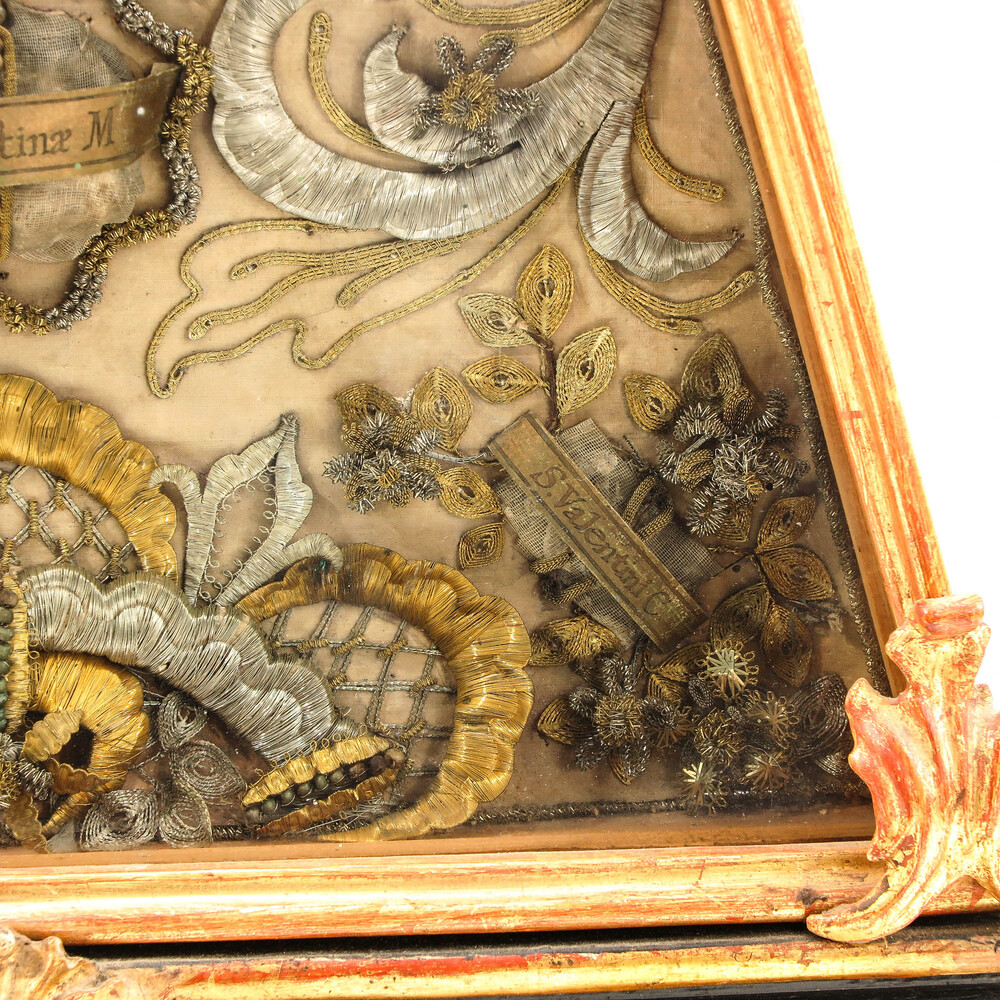 1 Baroque - Style Large Altar - Piece Reliquary - Relics St. Christinae & 12 More Wax Medaillons