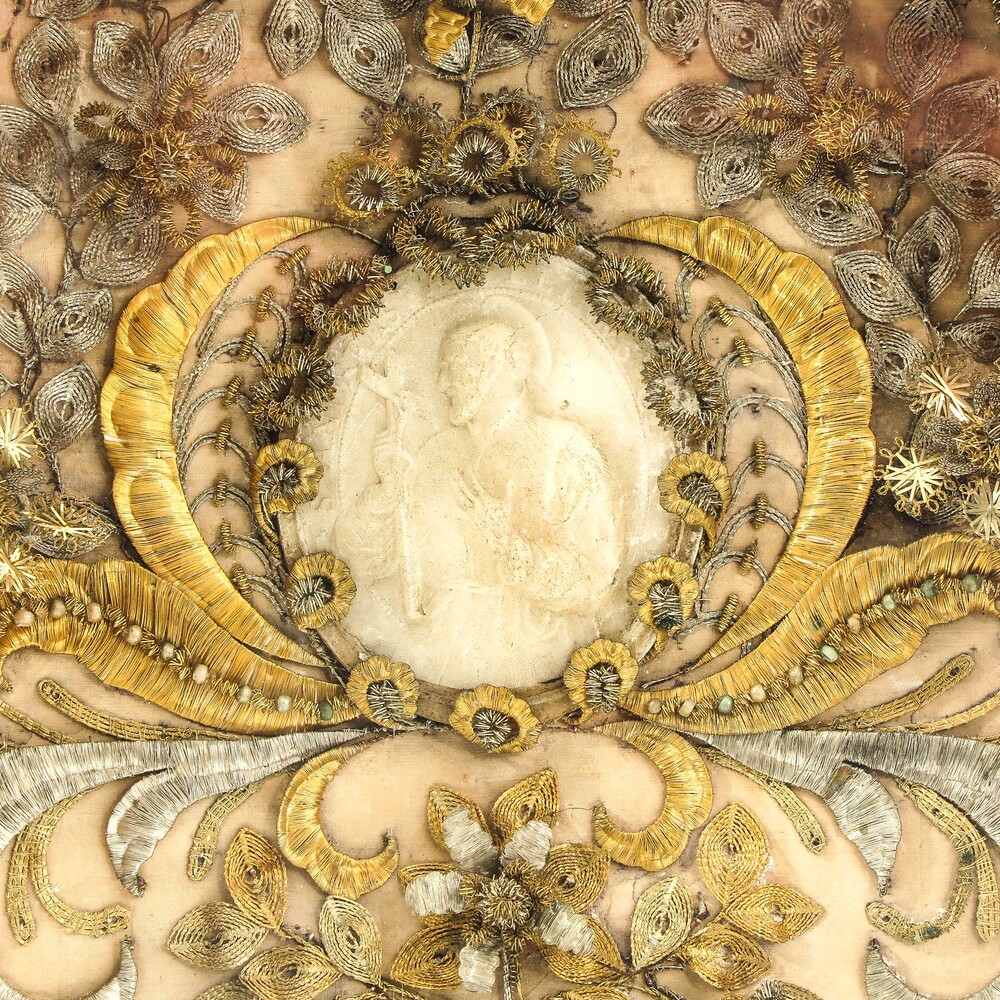 1 Baroque - Style Large Altar - Piece Reliquary - Relics St. Christinae & 12 More Wax Medaillons