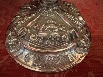 Large Ciborium style Baroque - Style en Full - Silver / Silver Marks Present, France 19 th century ( Anno 1815 )