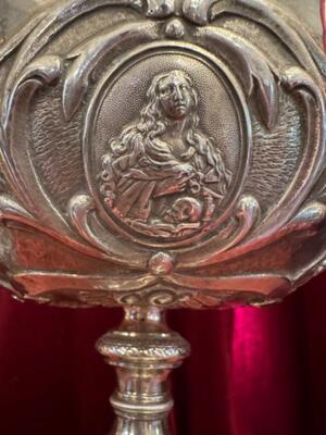 Large Ciborium style Baroque - Style en Full - Silver / Silver Marks Present, France 19 th century ( Anno 1815 )