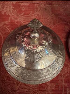 Large Ciborium style Baroque - Style en Full - Silver / Silver Marks Present, France 19 th century ( Anno 1815 )