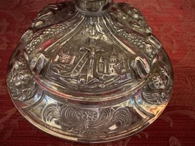 Large Ciborium style Baroque - Style en Full - Silver / Silver Marks Present, France 19 th century ( Anno 1815 )