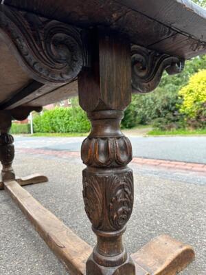 Monastery Table style Baroque - Style en Oak wood, Belgium  19 th century