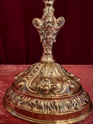 Monstrance style Baroque - Style en Brass / Bronze / Polished and Varnished / Glass, Belgium  19 th century ( Anno 1845 )