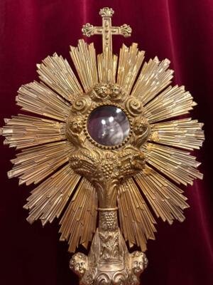 Monstrance  style Baroque - Style en Full - Silver / Silver Marks Present, Belgium  19 th century