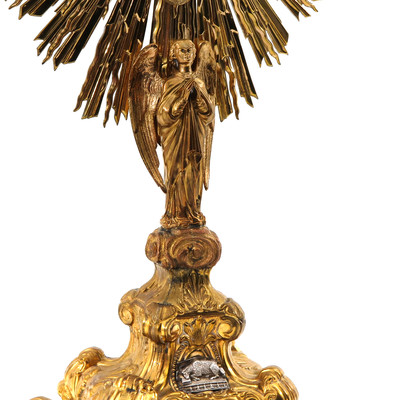 Monstrance  style BAROQUE-STYLE en Brass / Gilt, Belgium  19 th century