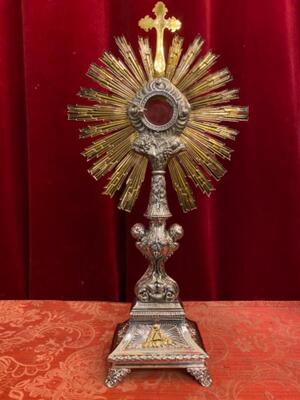 Monstrance H 54 Cm style Baroque - Style en Full - Silver / Polished and Varnished / Silver Marks Present, France 18 th century