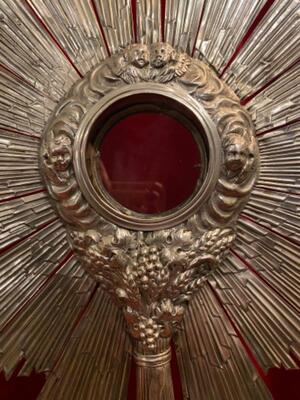 Monstrance H 55 Cm style Baroque - Style en Full - Silver / Polished and Varnished / Silver Marks Present, France 18 th century