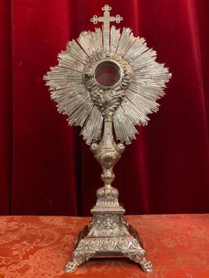 Monstrance H 55 Cm style Baroque - Style en Full - Silver / Polished and Varnished / Silver Marks Present, France 18 th century