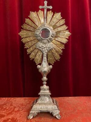 Monstrance H 76 Cm style Baroque - Style en Full - Silver / Polished and Varnished / Silver Marks Present, France 18 th century